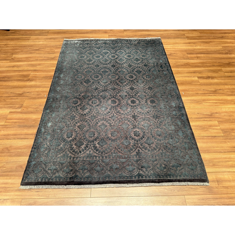 Tapis gris en laine noué à la main Original Original