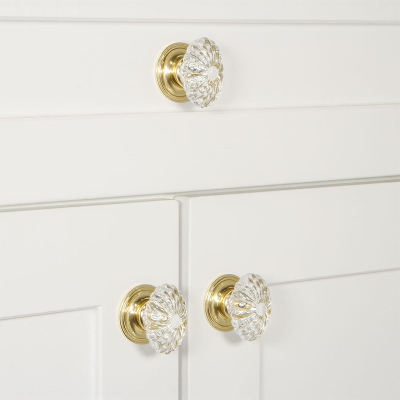 Bouton d'armoire bourgogne, Laiton poli