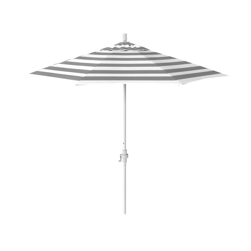 Parasol de marché 108 po Calline, Rayure Cabana grise / blanche