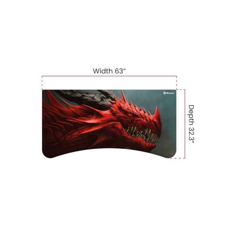 Arena Full-surface, Interchangeable, Water-resistant, And Washable Mouse Pad With Stitched Edges - Red Dragon
