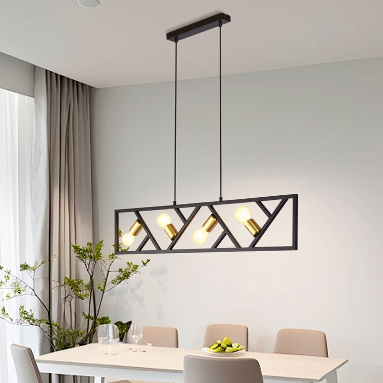 4 - Light Matte Black Square/Rectangle Pendant