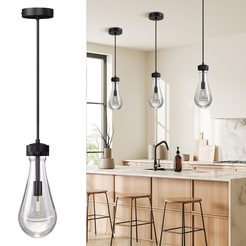 Luminaire suspendu moderne pour la cuisine, Noir mat