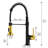 Kitchen Faucet In Black And Gold With Pull Down - Offers Versatile Water Flow Modes To Meet Your Needs For Sink Enables Smooth Easy Control