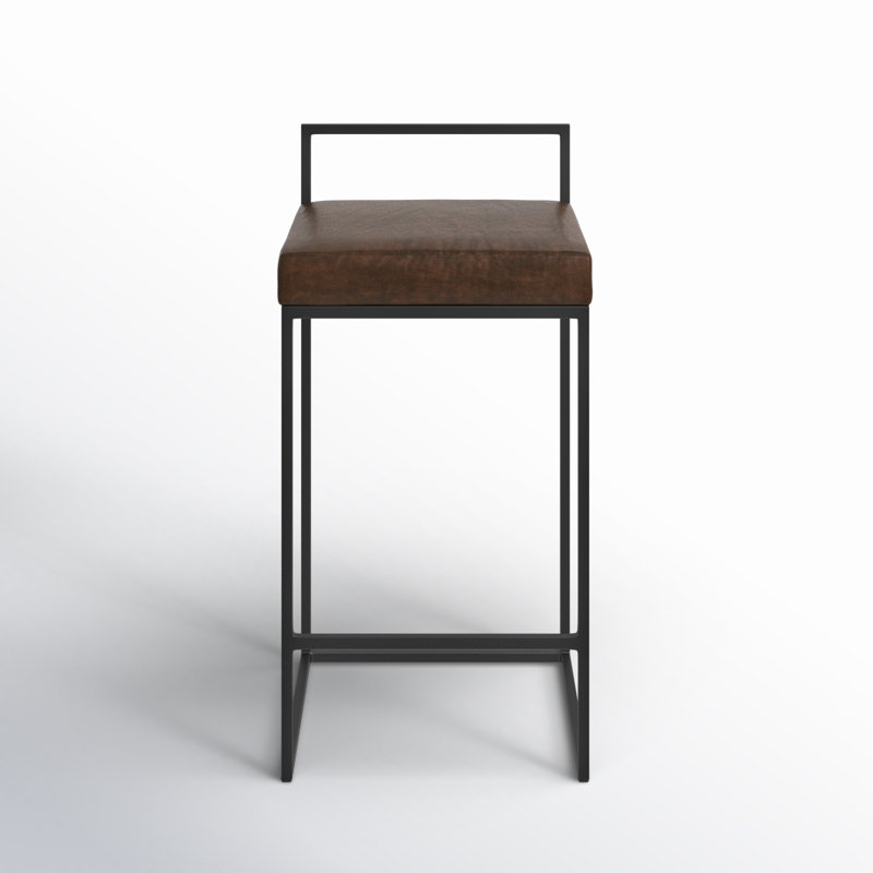 Rumiya 26" Counter Stool, Black, Cocoa Brown