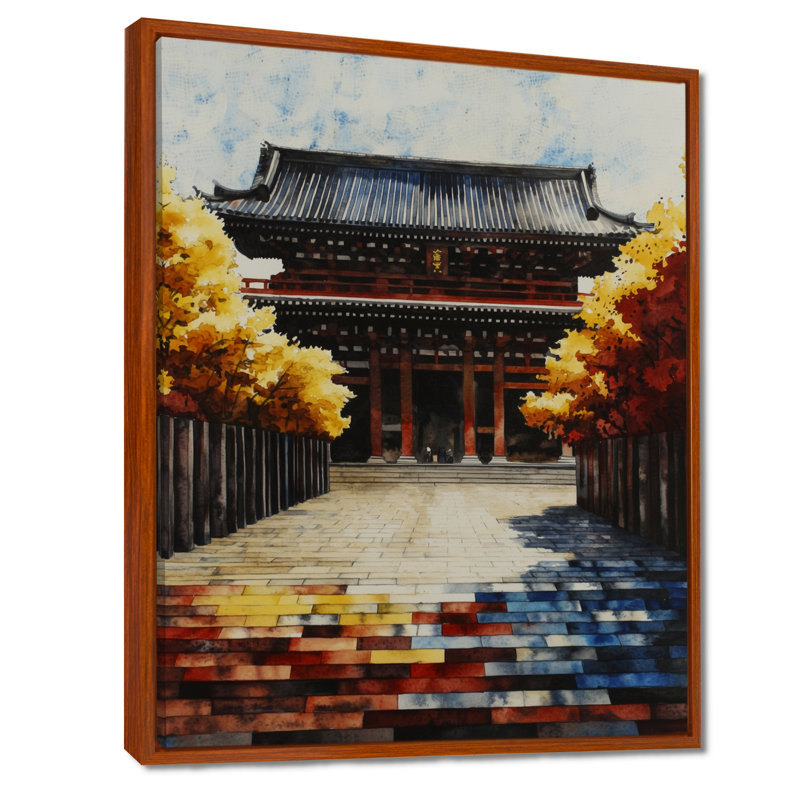 «Asakusa Kannon Temple In Tokyo I», reproduction d'art mural, H 32 po x l 24 po, Brun