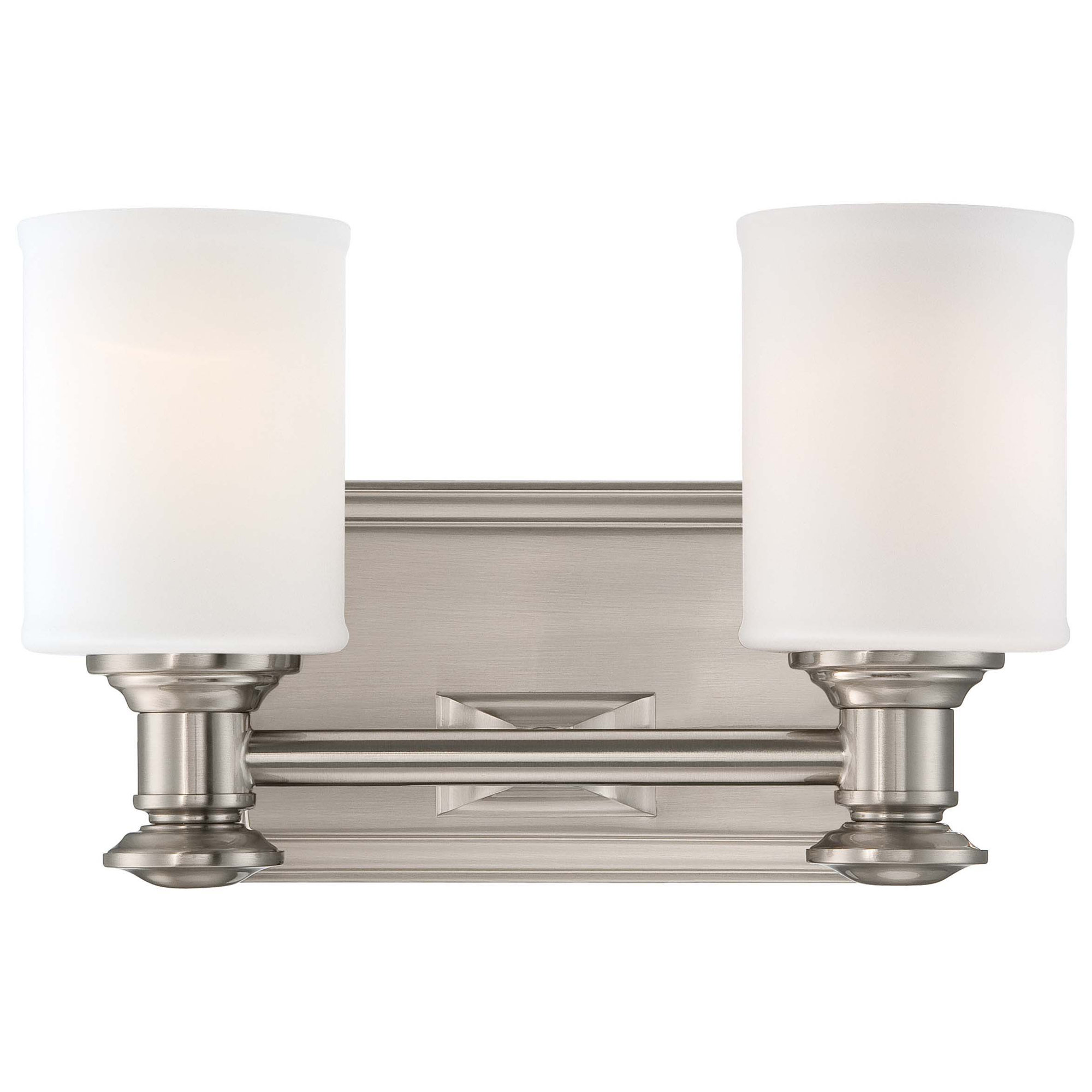 Everlee 2 Light Frosted Dimmable Vanity Light, Brushed Nickel