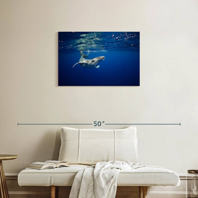 Humpback Whale In The Sea, 20" H x 30" W
