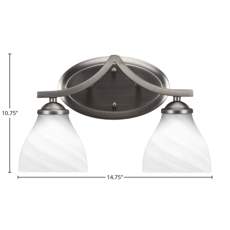 Zilo 2 Light Bath Bar, Graphite