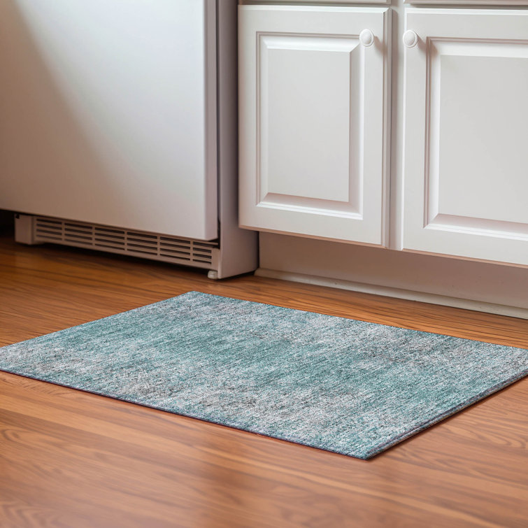 Premium Machine Washable Prisco Teal Rug