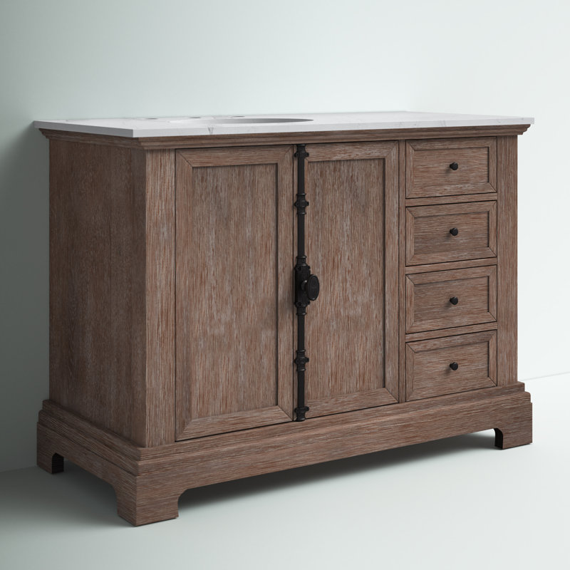 Tolliver 48'' Single Bathroom Vanity with Quartz Top