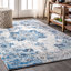 Tapis ivoire / bleu Lathem-1435356255
