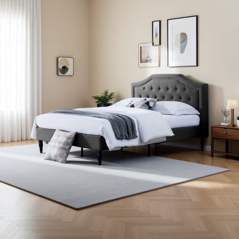 Grand lit double, Gris anthracite