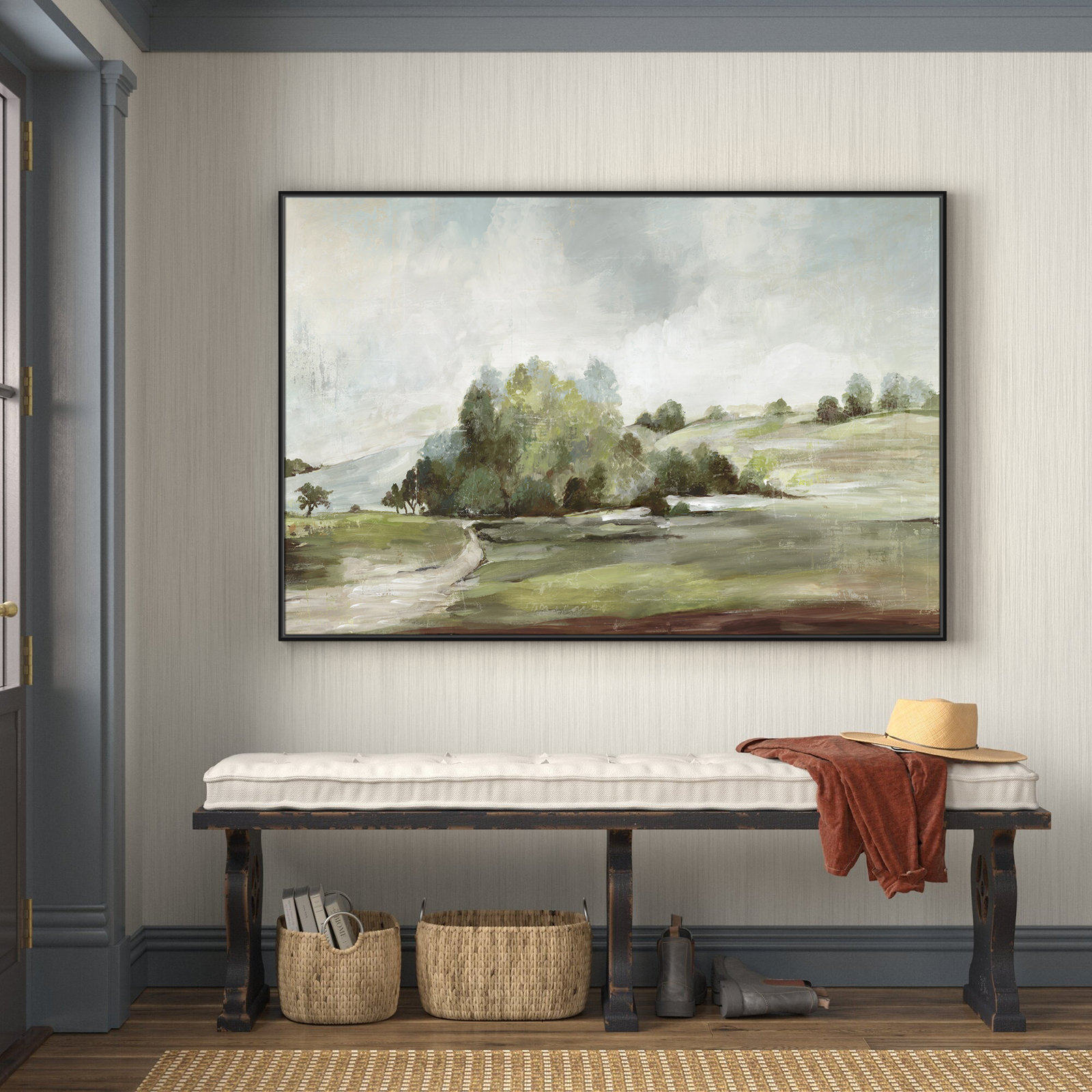 Concorde "Green Country Road" Print, 41.5" H x 61.5" W, Black