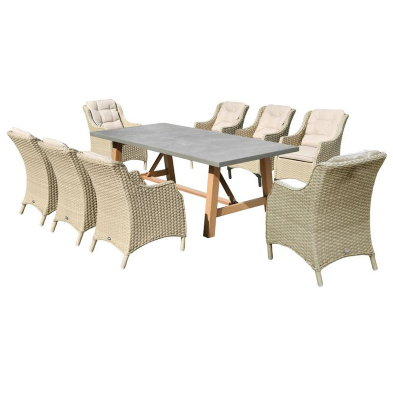 8 - Person Patio Dining Set with Rectangular Table
