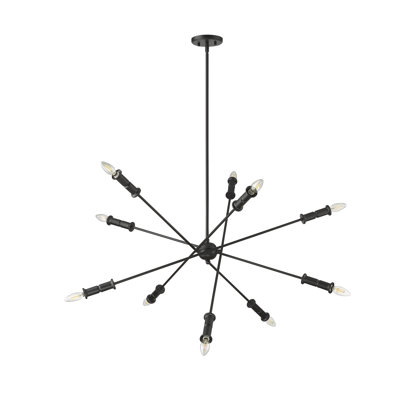 Lustre linéaire moderne Spoutnik à 10 lumières de 41 po de largeur Potiss