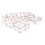 Canapé modulaire modulaire, canapé convertible surdimensionné à 5 places en forme de L et de U, tissu en velours côtelé-1563577743
