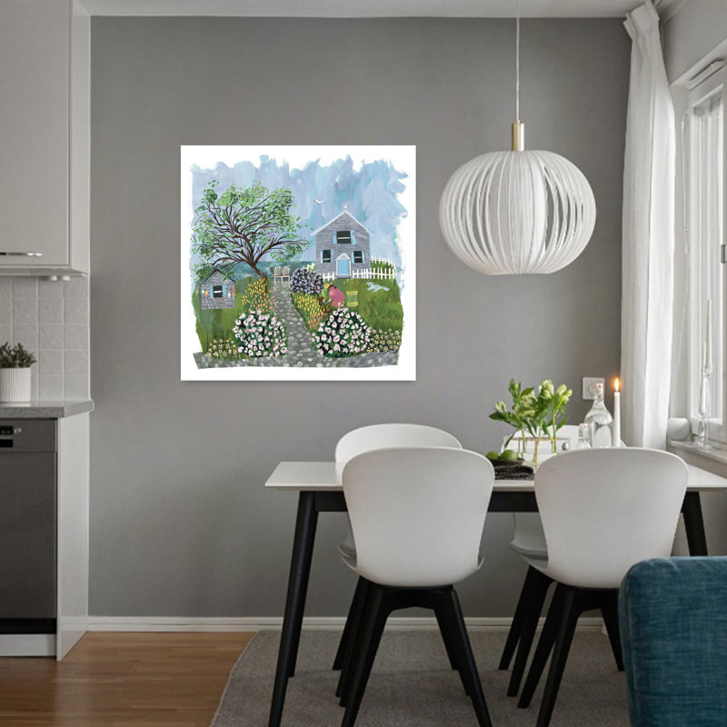 Art contemporain chien, art côtier, H 32 po x l 32 po