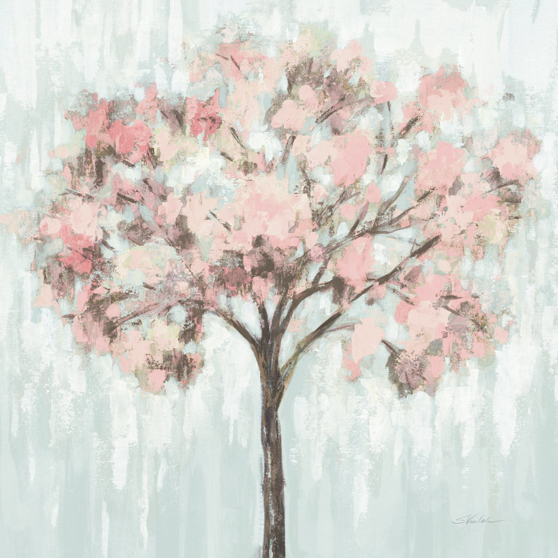 Blooming Tree Blush Crop by Silvia Vassileva - Wrapped Canvas Painting, 76cm H x 76cm W x 3.8cm D