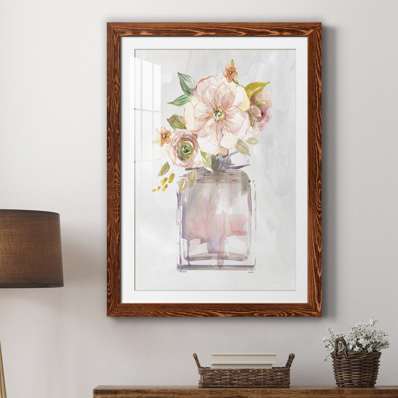 Mini Bouquet I - Peinture encadrée, H 37,5 po x l 27,5 po x P 1,5 po, Toile avec cadre érable