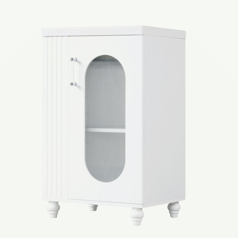 Meuble-lavabo de 20 po avec lavabo, meuble-lavabo avec tablette à deux niveaux, tablette réglable, bois massif et panneau de fibres à densité moyenne, blanc