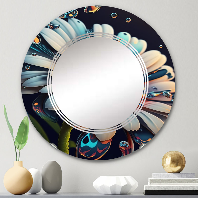 Miroir mural Modern Daisy II, 24 po x 24 po