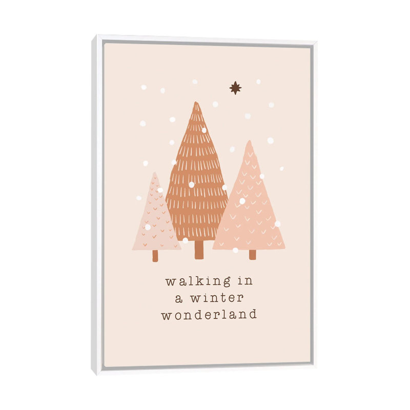 «Walking in a Winter Wonderland» par Orara Studio - reproduction d'art, H 60 po x l 40po x P 1,5 po, Toile blanche encadrée