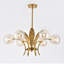Lustre moderne blanc en verre blanc avec décoration de feuille en laiton-732290634