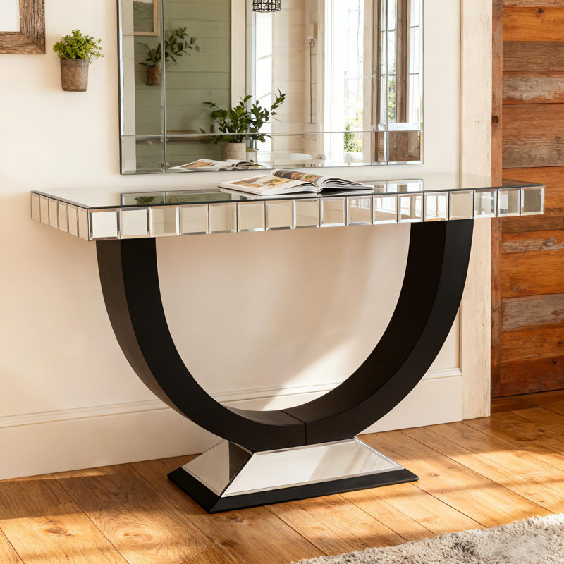 Petka 47.24" Mirrored Glass Console Table