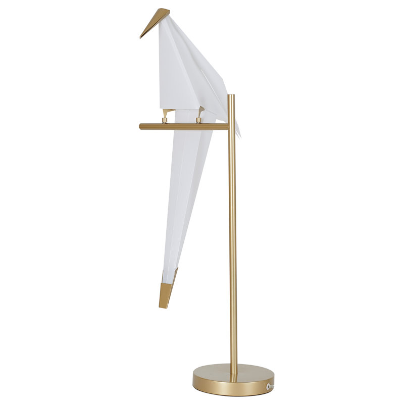 Eclectic 1-Light Gold LED Bird Table Lamp