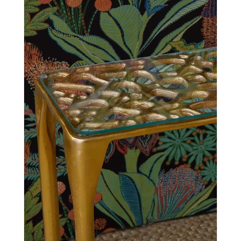 Honeycomb 36'' W Glass Console Table