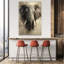 Majestic Elephant Portrait Contemporary Wall Art Print 1 Piece Wrapped Canvas Wall Art-1520952830