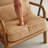 Lemley Mid Century Solid Wood Accent Chair Upholstered Armchair with an Extra Pillow-2022048545