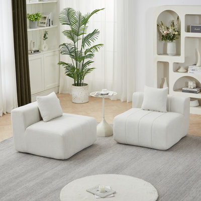 2-Seat Sectional Sofa with 2 pillows