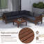 Ensemble de canapés modulaires d'extérieur en bois 4 pièces avec table 4 pièces