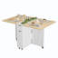 Table de salle à manger pliante avec rangement, table de cuisine à 6 roulettes, convient aux cuisines, appartements, petits espaces-728278629