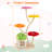 64'' Multi-layer Cat Tower w/4 Colorful Flower-shaped Platforms Scratching Posts