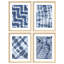 Art mural encadré, ensemble de décorations de galerie, motif indigo Shibori, illustrations japonaises de style Tie-Dye, art moderne chic et coloré pour le salon, la chambre à coucher, le bureau-116551225-116551224