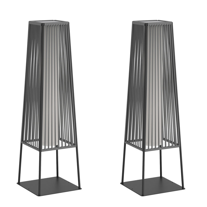 Lampe sur pied à énergie solaire 31,5 "(ensemble de 2), Gris