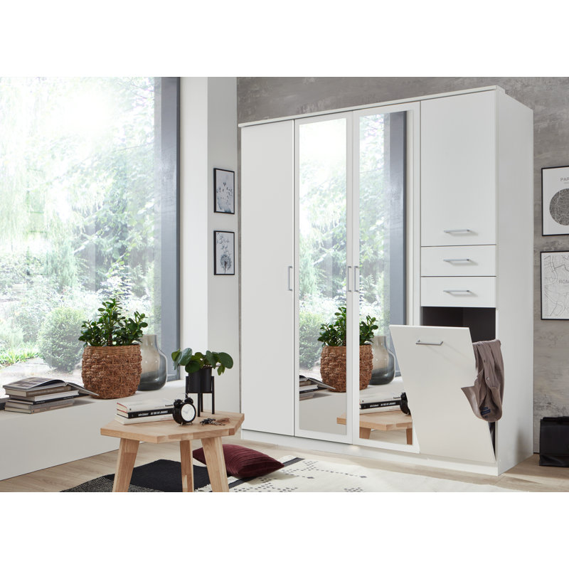 Berengarius 4 Door Manufactured Wood Wardrobe, White