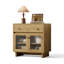 Buffet Almaguer de 80 cm de large avec tiroir, portes vitrées et tablette réglable, chêne naturel-49494461