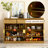 Farmhouse Sideboard With 3 Drawers, 4 Doors, Adjustable Shelf And Open Storage Compartments-986748920
