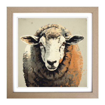 Sheep Retro - Framed Print