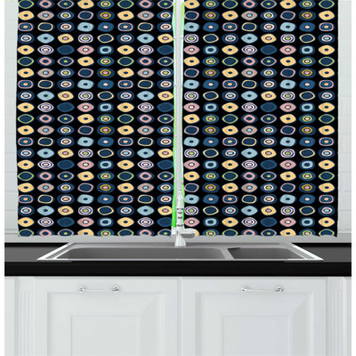 Pink/Blue/Yellow Kitchen Curtain