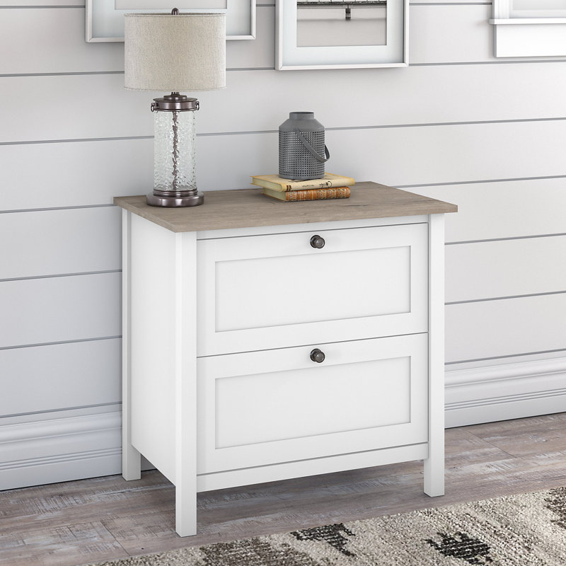 Osvald 31'' Wide 2 - Drawer File Cabinet, Pure White/Shiplap Gray