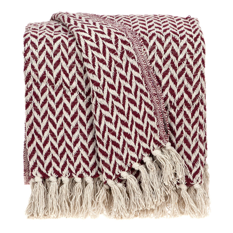  Jeté 100% coton Diamond, Bourgogne Chervon