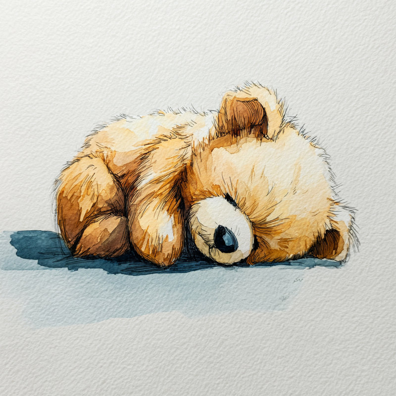 «Peaceful Teddy Bear», art mural sur toile tendue