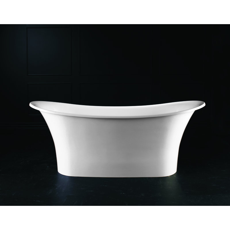 Toulouse 71-1/8" x 31-1/2" Freestanding Soaking Bathtub in Volcanic Limestone with No Overflow Hole