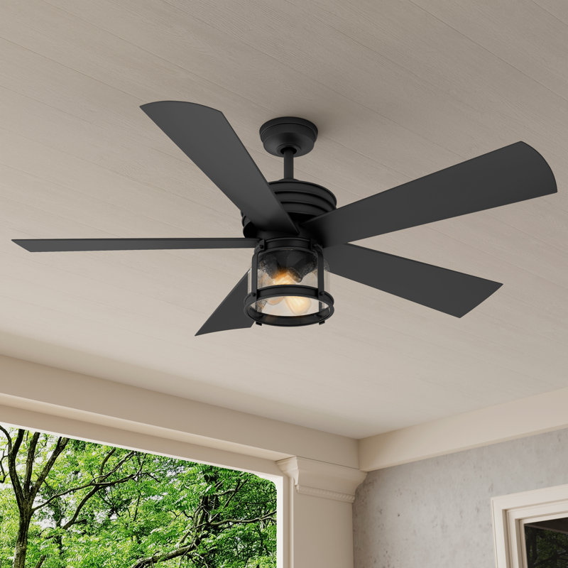 Trinika 56" Clarence 5 - Blade LED Standard Ceiling Fan with Remote Control and Light Kit Included, Blistered Iron