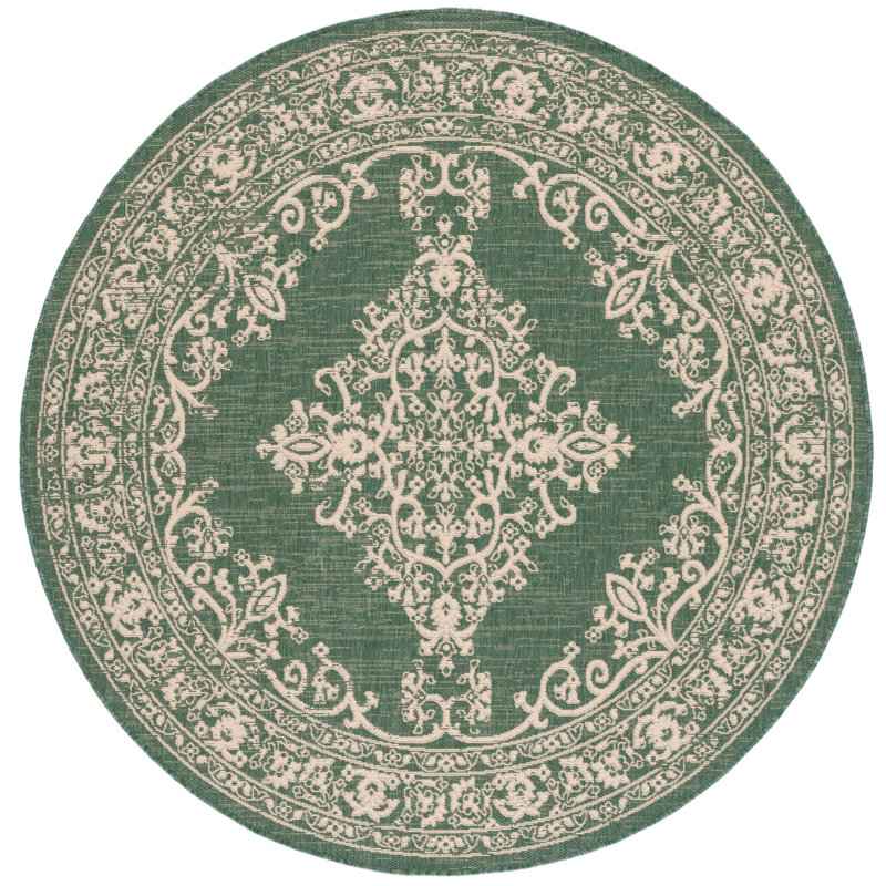 Tapis oriental d'intérieur / extérieur Courtyard Performance, Rond 6 pi 7 po