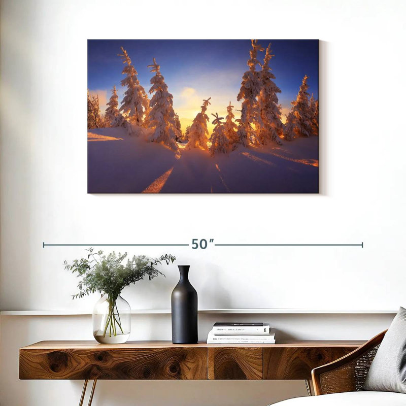 Alvord Winter Forest Sunset, 24" H x 36" W